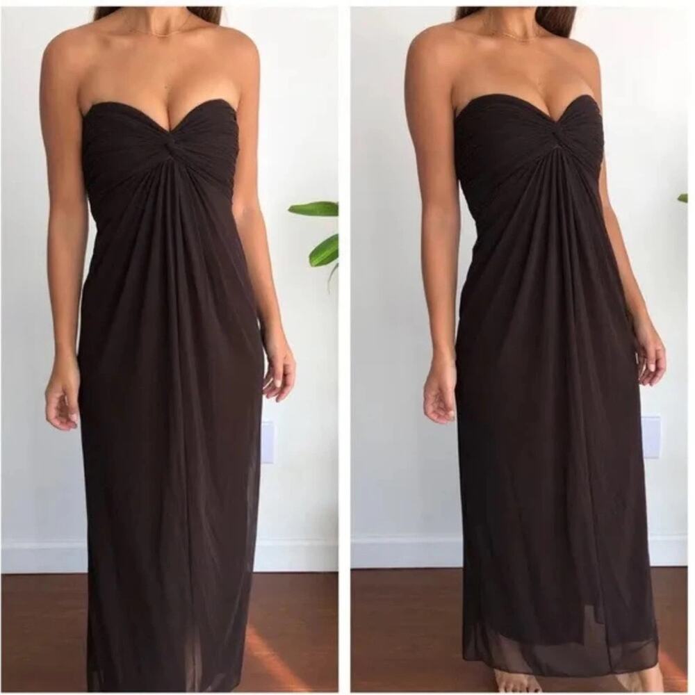 NWT Vintage Tadashi Womens XL Shoji Strapless Column Twist Top Gown Dress Party